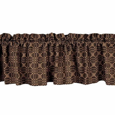 Black Tan Marshfield Jacquard Valance Lined VL106011 - The Fox Decor